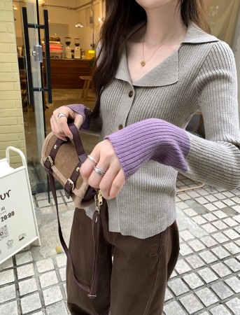 法式撞色羊毛針織(3色)
