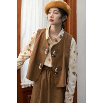 元氣牛角釦疊穿馬甲外套(2色)