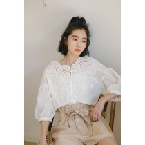 韓系小清新花瓣襯衫