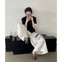 羊皮版網紗衣字金屬扣帶個性單鞋(5色)
